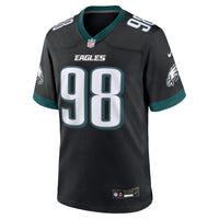Philadelphia Eagles Jalen Carter Nike Black Alternate Game Player Jersey
