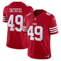 San Francisco 49ers The Faithful Nike Scarlet Team Vapor F.U.S.E. Stitched Limited Jersey