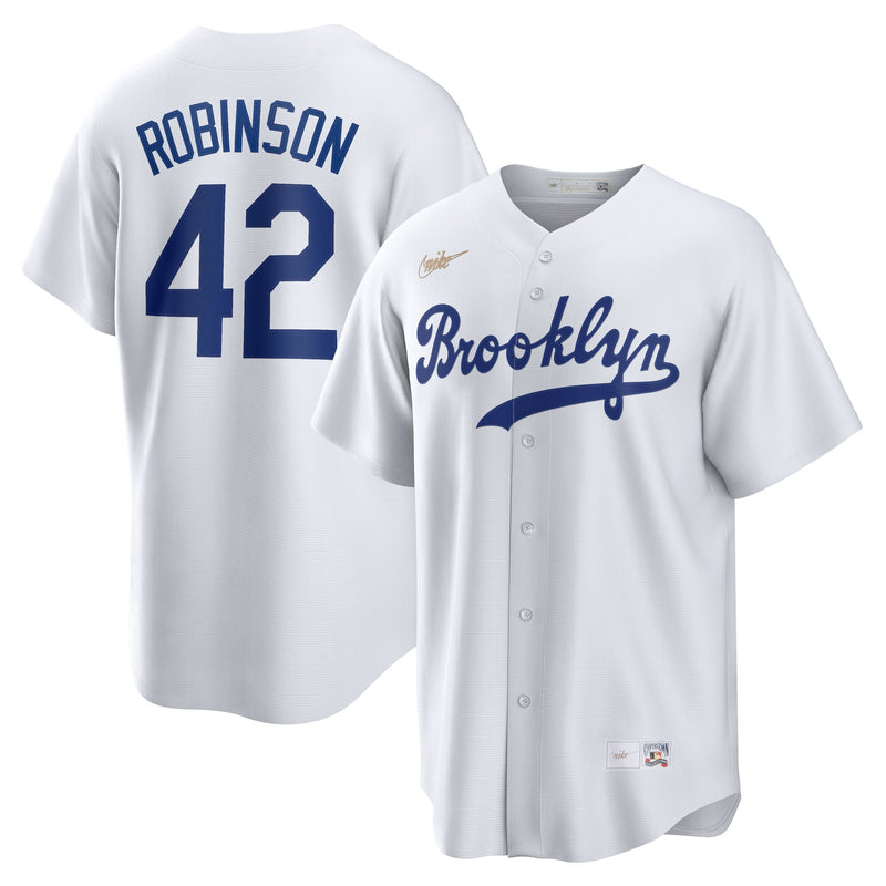 Brooklyn Dodgers Jackie Robinson Nike White Cooperstown Collection Jackie Robinson Day Jersey