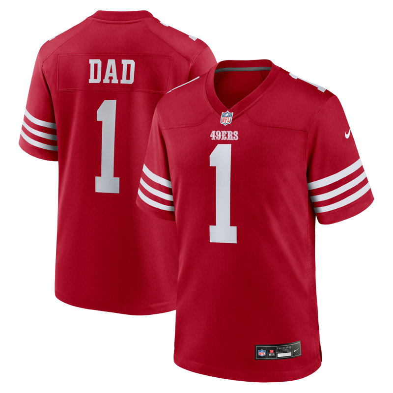 San Francisco 49ers Number 1 Dad Nike Scarlet Game Jersey