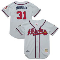Atlanta Braves Greg Maddux Mitchell & Ness Gray 1995 Throwback Authentic Jersey