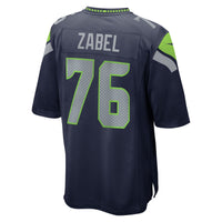 Seattle Seahawks Grey Zabel Nike Navy Team Game Jersey