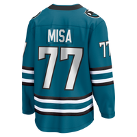 San Jose Sharks Michael Misa Fanatics Teal Breakaway Jersey