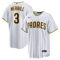 San Diego Padres Jackson Merrill Nike White Home Replica Player Jersey