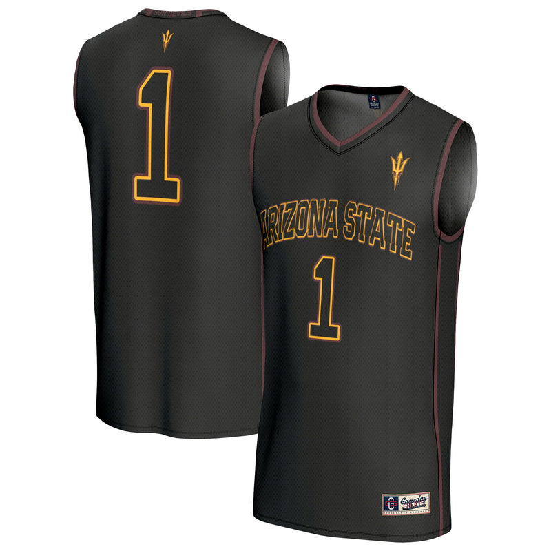 GameDay Greats Black #1 Arizona State Sun Devils Lightweight Collegiate Basketball Fashion Jersey