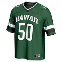 GameDay Greats #50 Green Hawaii Rainbow Warriors Lightweight Collegiate Football Fashion Jersey