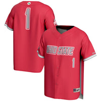 GameDay Greats #1 Scarlet Ohio State Buckeyes Lightweight Baseball Jersey