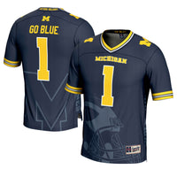GameDay Greats #1 Navy Michigan Wolverines Icon Print Football Fashion Jersey