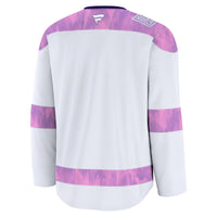Pittsburgh Penguins Fanatics White 2024 Hockey Fights Cancer Practice Jersey