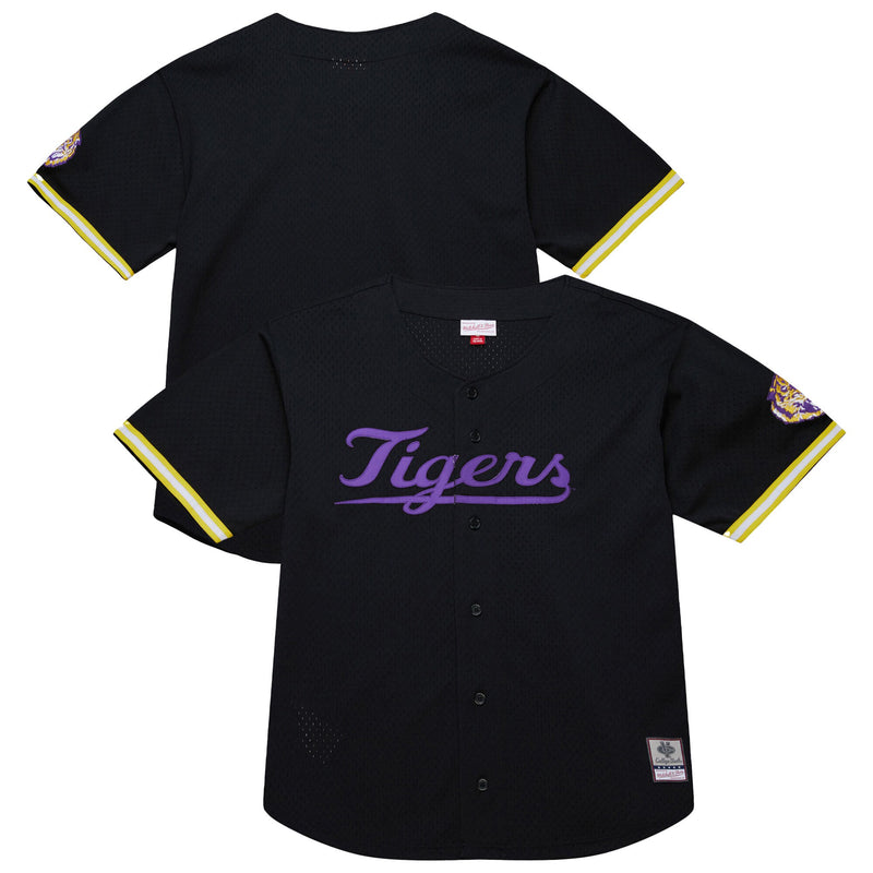 Mitchell & Ness Black LSU Tigers On The Clock Full-Button Fashion Jersey