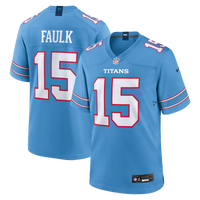Tennessee Titans Keldric Faulk Nike Light Blue 2026 NFL Draft First Round Pick No.31 Game Jersey