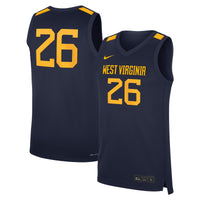 Nike #26 Navy West Virginia Mountaineers Road Replica Basketball Jersey