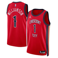 New Orleans Pelicans Jordan Brand Statement Edition Swingman Jersey - Red - Zion Williamson