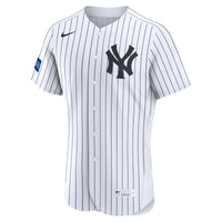 New York Yankees Aaron Judge Nike White Home Authentic Sponsor Patch Jersey