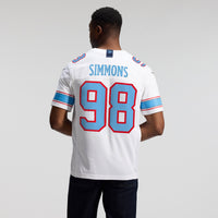 Tennessee Titans Jeffery Simmons Nike White Vapor F.U.S.E. Stitched Limited Jersey