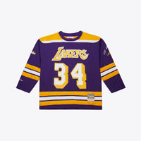 Los Angeles Lakers Mitchell & Ness Shaquille O'Neal 1997 Maxxed Out Fashion Hockey Jersey - Purple