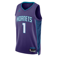 Charlotte Hornets Jordan Brand Statement Edition Swingman Jersey - Purple - LaMelo Ball