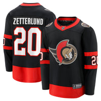 Ottawa Senators Fabian Zetterlund Fanatics Black Home Breakaway Jersey