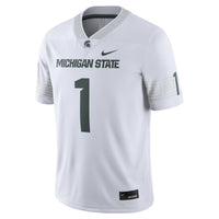 Nike #1 White Michigan State Spartans Football Game Jersey