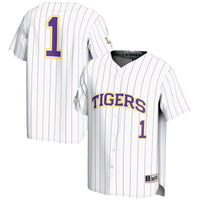 GameDay Greats #1 White LSU Tigers Lightweight Baseball Jersey