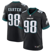 Philadelphia Eagles Jalen Carter Nike Black Alternate Game Player Jersey