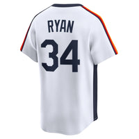 Houston Astros Nolan Ryan Nike White Throwback Cooperstown Collection Limited Jersey