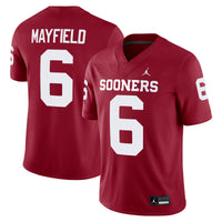 Jordan Brand Baker Mayfield Crimson Oklahoma Sooners Alumni Player Game Jersey