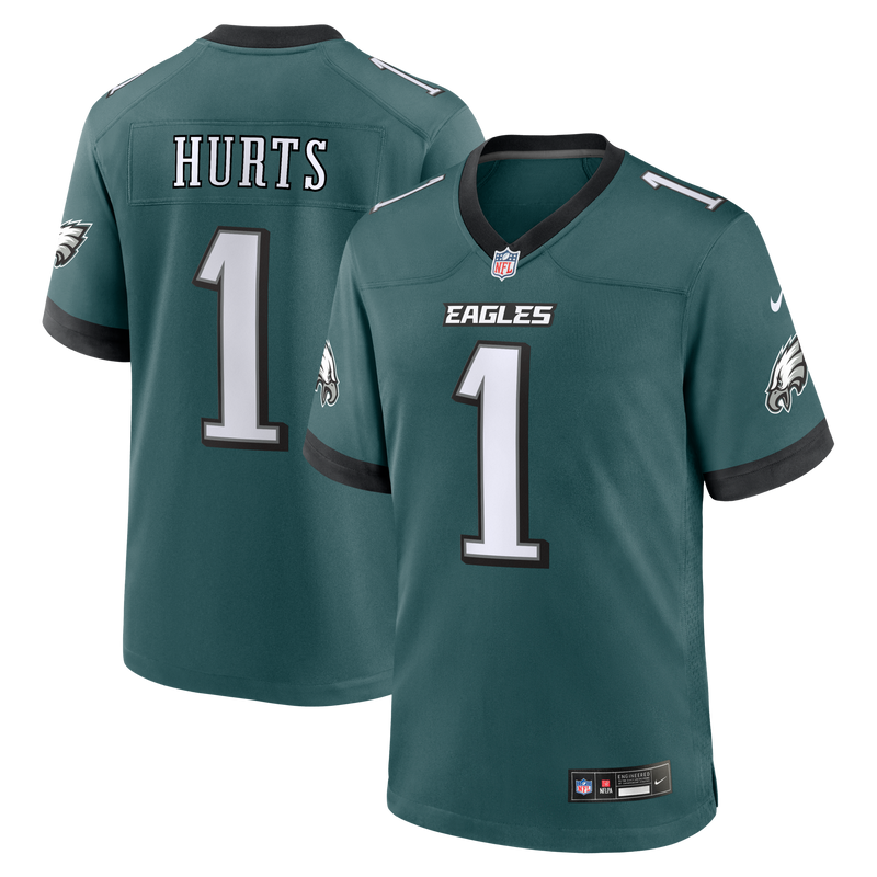 Philadelphia Eagles Jalen Hurts Nike Midnight Green Team Game Jersey