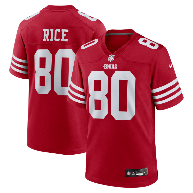 San Francisco 49ers Jerry Rice Nike Scarlet Retired Team Player Game Jersey