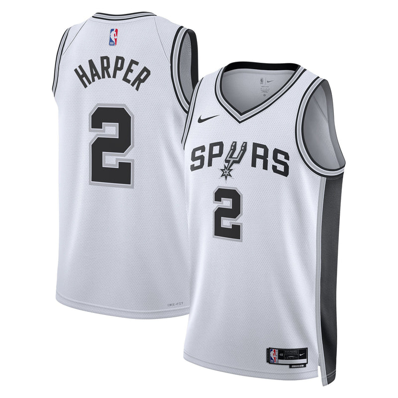 San Antonio Spurs Nike Association Edition Swingman Jersey NBA 2025 First Round Draft Pick - White - Dylan Harper