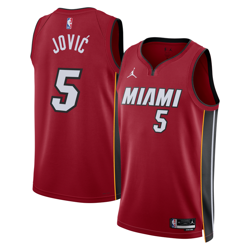 Miami Heat Jordan Brand Statement Edition Swingman Jersey - Red - Nikola Jovi?