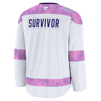 Los Angeles Kings Fanatics White Hockey Fights Cancer Survivor Practice Jersey