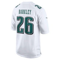 Philadelphia Eagles Saquon Barkley Nike Tundra White Fashion Game Jersey
