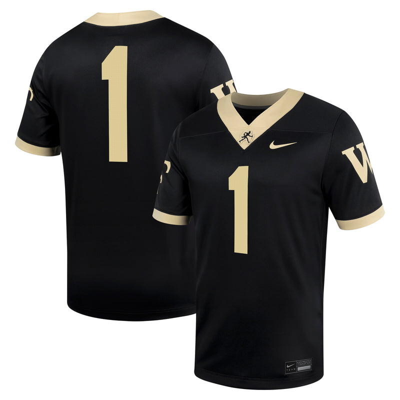 Nike #1 Black Wake Forest Demon Deacons Untouchable Football Jersey