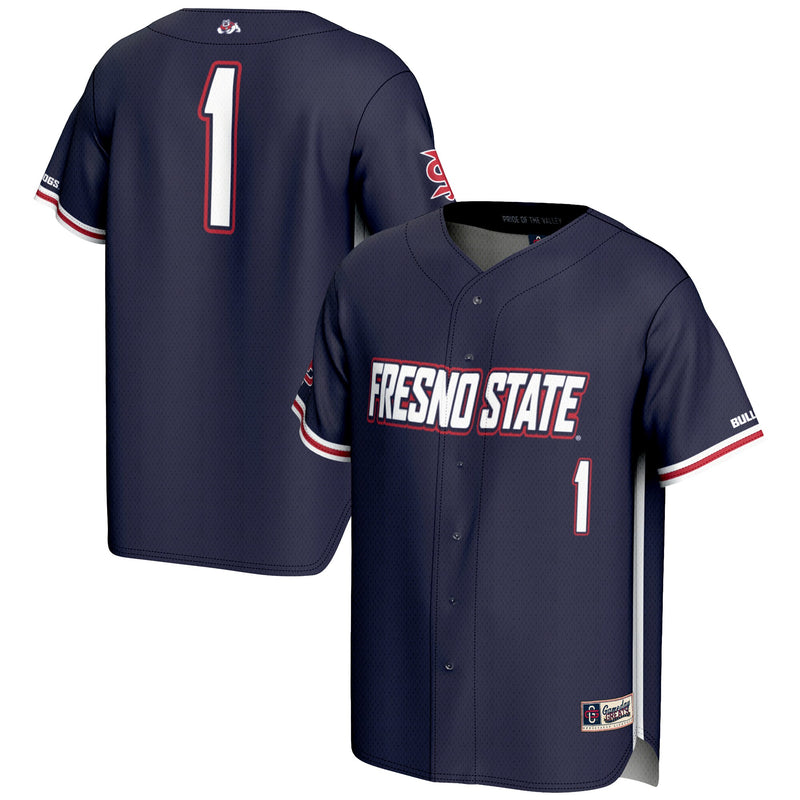 GameDay Greats #1 Navy Fresno State Bulldogs Lightweight Baseball Jersey