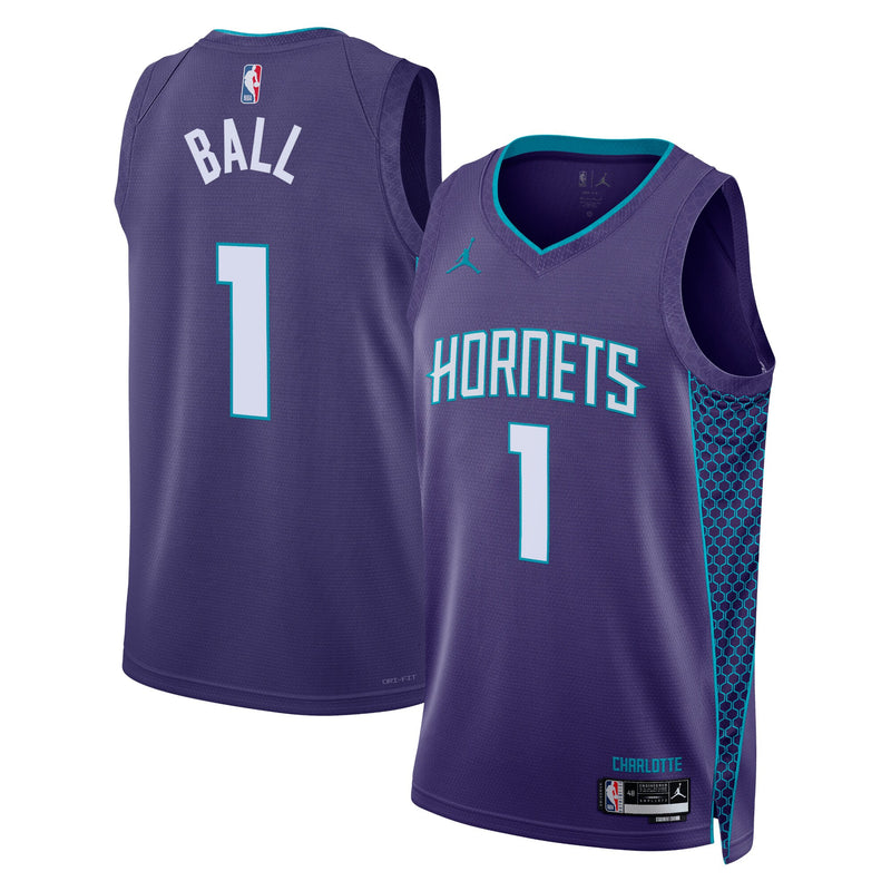 Charlotte Hornets Jordan Brand Statement Edition Swingman Jersey - Purple - LaMelo Ball