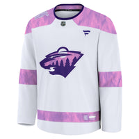Minnesota Wild Fanatics White 2024 Hockey Fights Cancer Practice Jersey