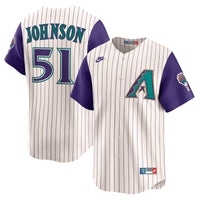 Arizona Diamondbacks Randy Johnson Nike Cream Throwback Cooperstown Collection Limited Jersey