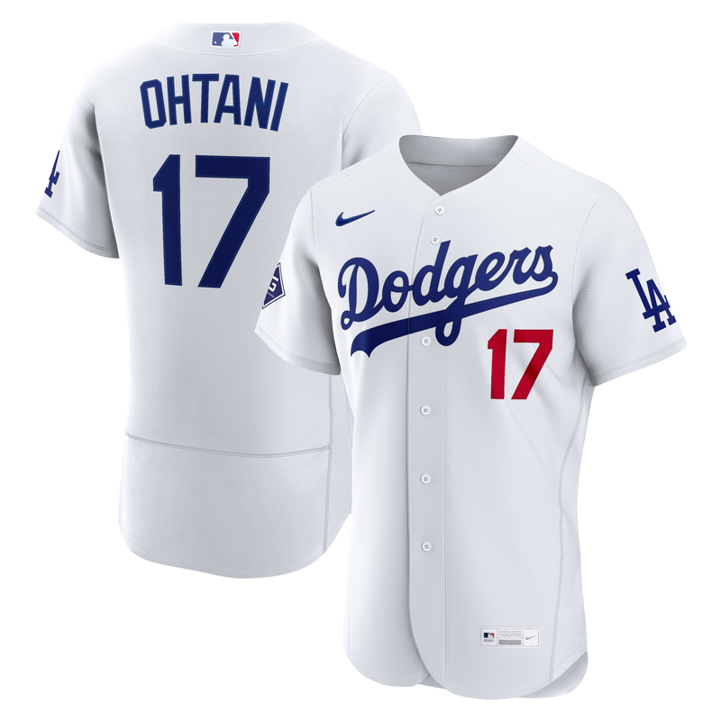 Los Angeles Dodgers Shohei Ohtani Nike White Home Authentic Sponsor Patch Jersey