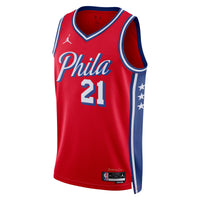 Philadelphia 76ers Jordan Statement Edition Swingman Jersey - Red - Joel Embiid
