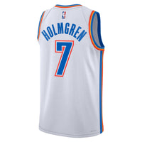 Oklahoma City Thunder Nike Association Edition Swingman Jersey - White - Chet Holmgren