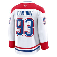 Montreal Canadiens Ivan Demidov Fanatics White Away Premium Jersey