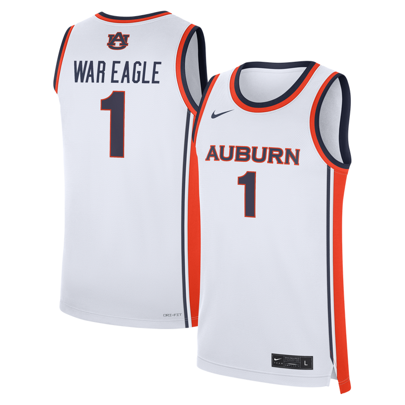 Nike White Auburn Tigers #1 Home War Eagle Replica Basketball Jersey