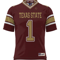 GameDay Greats #1 Maroon Texas State Bobcats Football Jersey