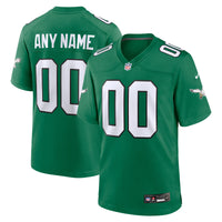 Philadelphia Eagles Nike Kelly Green Alternate Custom Game Jersey