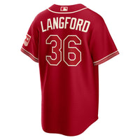 Texas Rangers Wyatt Langford Nike Red 2026 City Connect Stadium Jersey