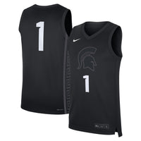 Nike #1 Black Michigan State Spartans Alternate Replica Jersey