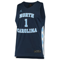 Jordan Brand #1 Navy North Carolina Tar Heels Replica Basketball Jersey