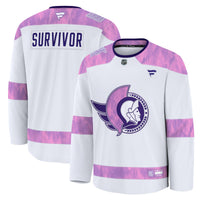 Ottawa Senators Fanatics White Hockey Fights Cancer Survivor Practice Jersey