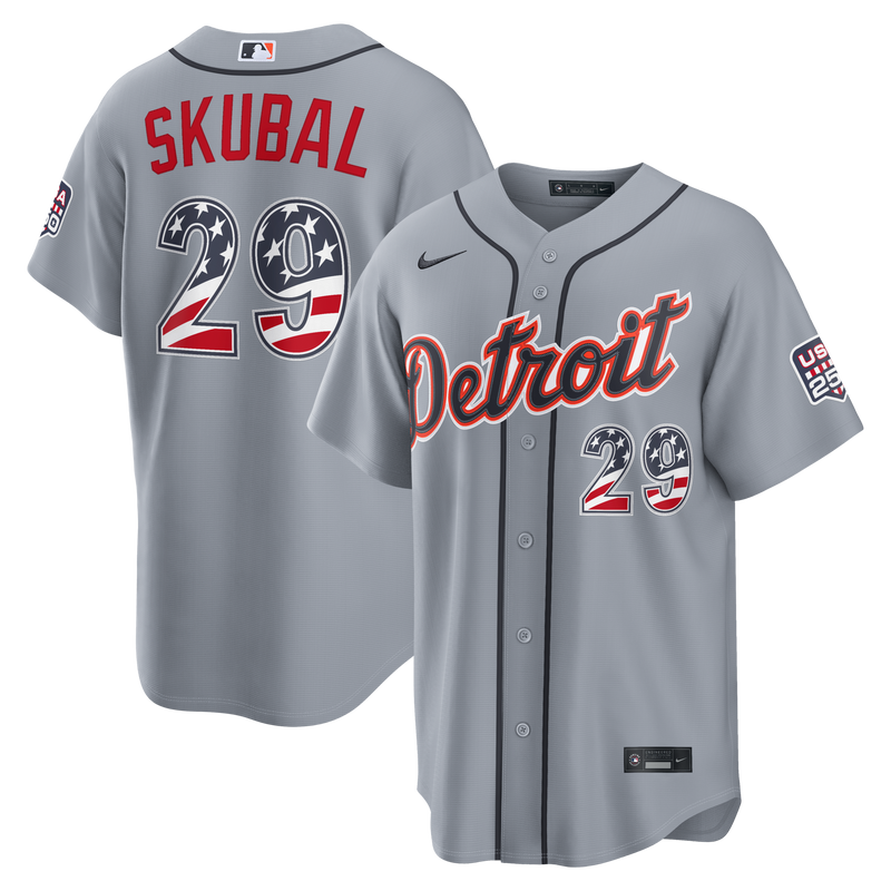 Fourth of July Detroit Tigers Tarik Skubal Nike Gray USA 250 Stadium Jersey